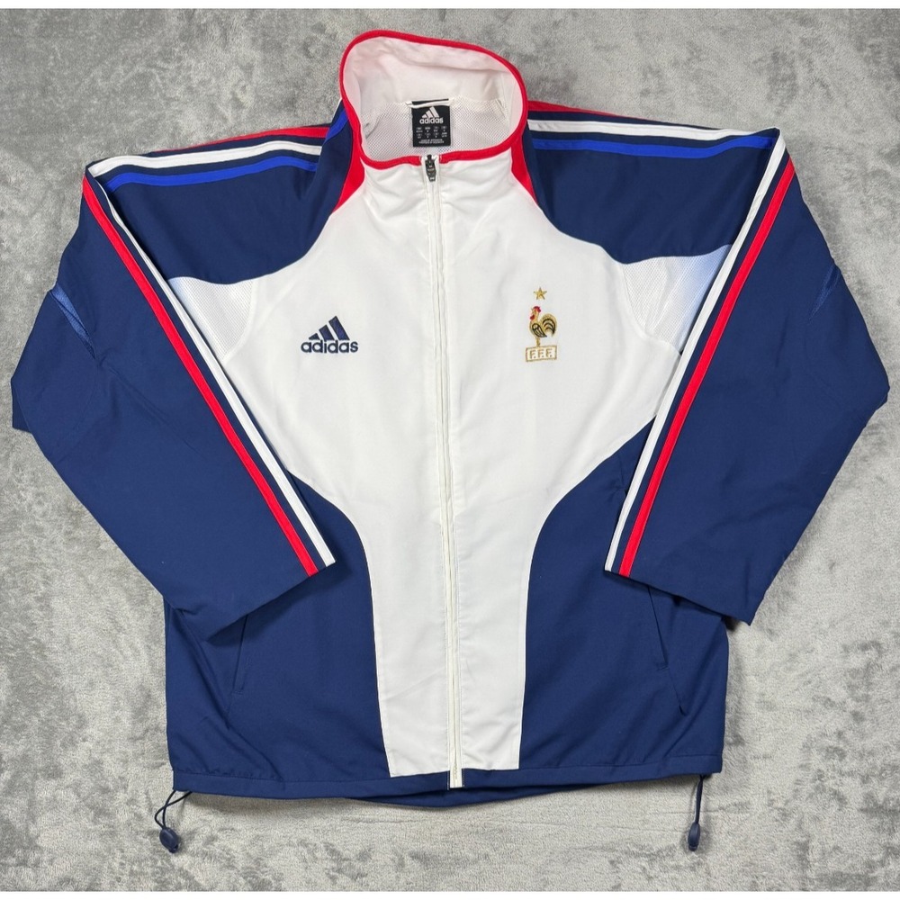 Adidas Originals France Blue Football Jacket 2003-04 Soccer Track Top Men Sz Med